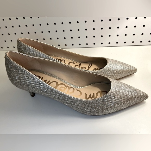 Sam Edelman Dori Kitten Heels Silver Metallic Size 10M - Picture 14 of 16